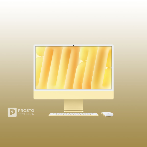 Моноблок Apple iMac 4.5K 24" (M4, 10C CPU, 10C GPU, 2024) 16 ГБ, 256 ГБ SSD, Yellow MWUW3